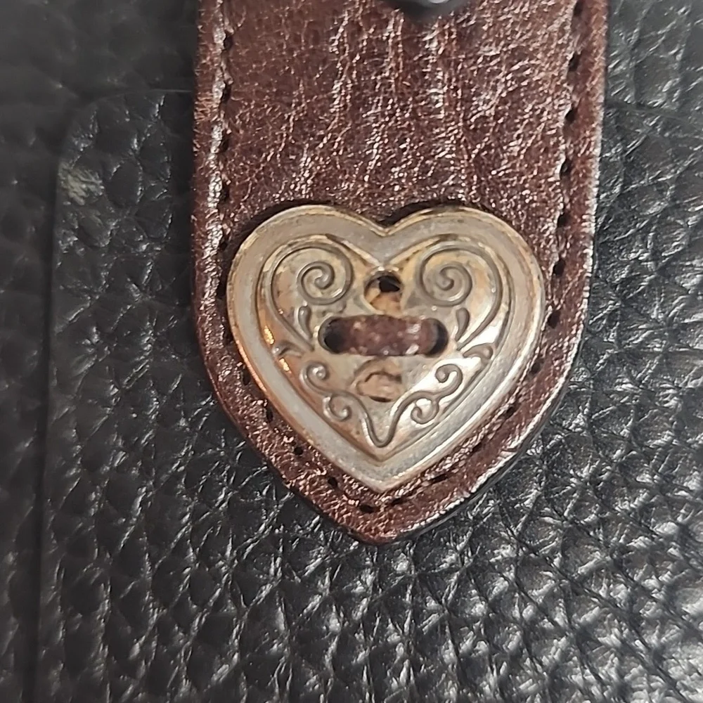 Elegant Vintage Black and Brown Leather Luggage Bag Tag